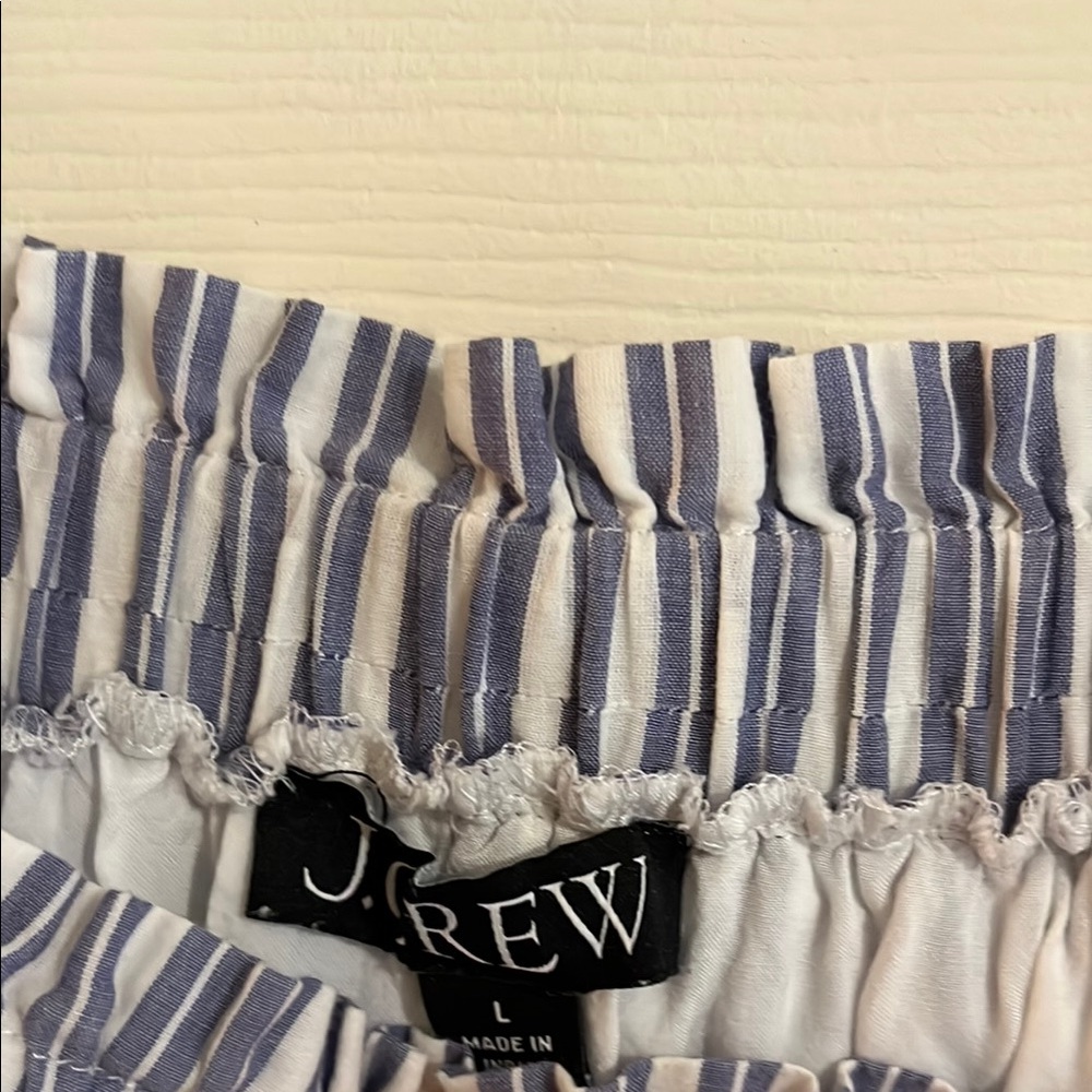 J. Crew Navy and White Ruffled dress - Picture 2 of 4